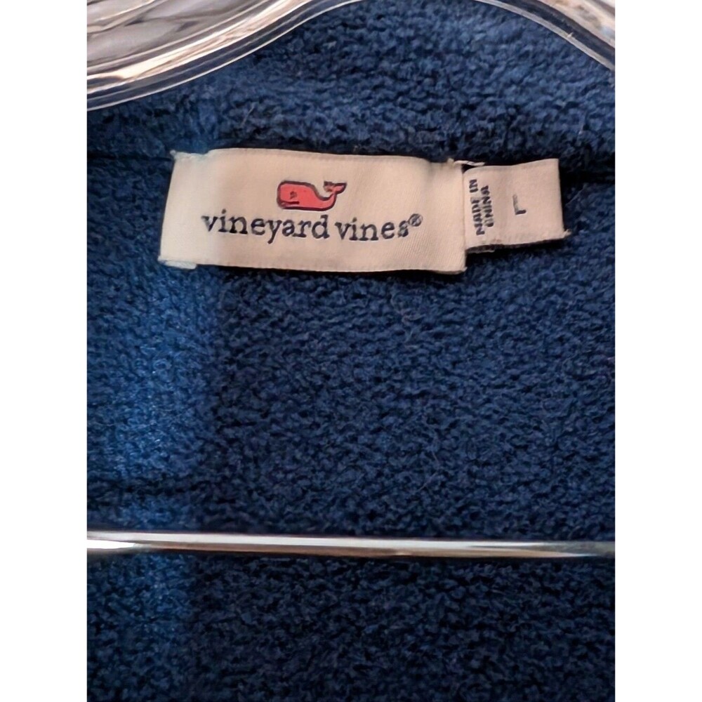 Vineyard Vines Men's Medium Fleece Quarter Zip Pullover Blue Shep Shirt Large - Picture 3 of 7